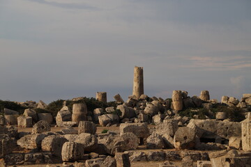 paysage en Sicile temple  Calatafimi Segesta Italie