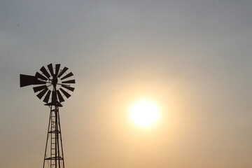 windmill in sunset