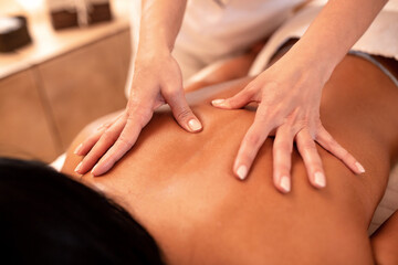 Close up of back area massage