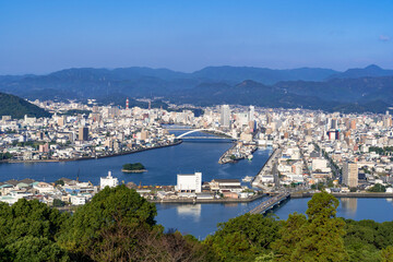 Obraz premium 五台山公園展望台より高知市街