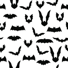 bat silhouette seamless pattern