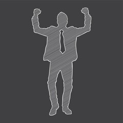 silhouette of a businessman cheering