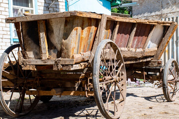 Old farm cart, horse cart, farm cart