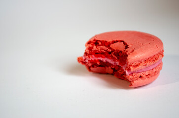 different macaroons cookies on a white background