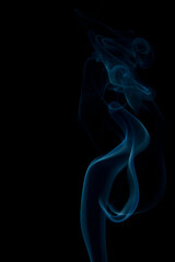 Abstract blue smoke on black background. Concept of Aromatherapy . Soft focus