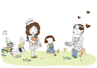 girl getting medical checkup