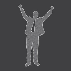silhouette of a businessman cheering