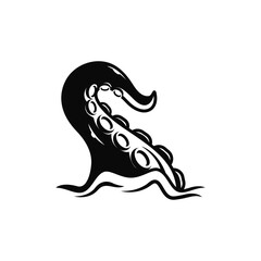 black and white octopus tentacles logo concept