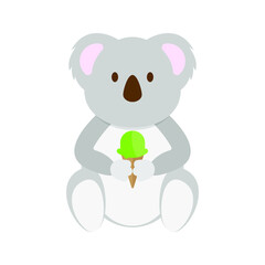 cute koala holding an ice cream