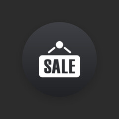 Sale Sign -  Matte Black Web Button