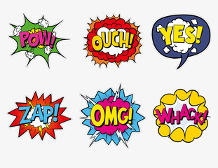 colorful comic speech bubbles with sounds © ARTvektor