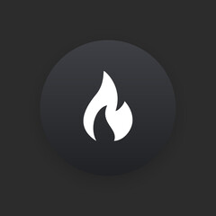 Flame -  Matte Black Web Button