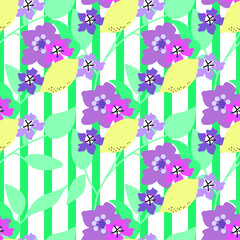 Seamless pattern of cute and fresh fruits for summer. Can use for print, template, creating digital design work, card making, scrapbooks, paper crafts, invitations, digital albums, wedding stationery