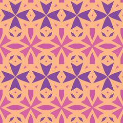 Beautiful geometric mosaic flower vector pattern background.. 