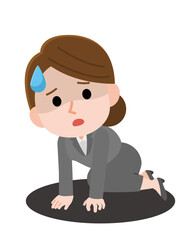 どん底　失意の社会人女性　イラスト
