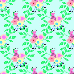 seamless nature of flower, branch, and leaves. Can use for print, template, fabric, presentation, textile, banner, poster, wallpaper, 