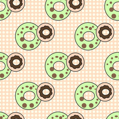 Seamless pattern of sweet doughnut. Can use for print, template, creating digital design work, card making, scrapbooks, paper crafts, invitations, digital albums, wedding stationery