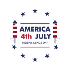 Obraz premium 4th of july independence day label