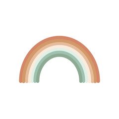 rainbow in vector flat style, boho, gentle pastel cute element