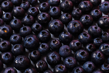 close up of blueberries in a studio