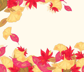 가을 낙엽 벡터 일러스트