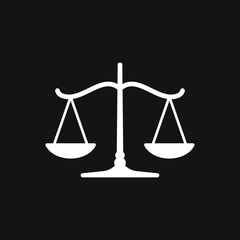 Scales icon. Scales of justice vector icon. Court of law symbol.