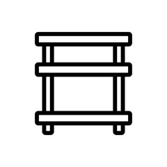 nightstand with shelves icon vector. nightstand with shelves sign. isolated contour symbol illustration