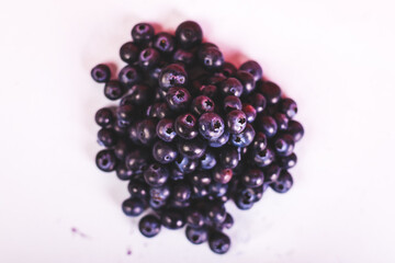 close up of blueberries in a studio