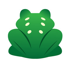 Green frog rear view on a white background cartoon vector