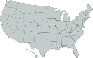 USA map divided into states