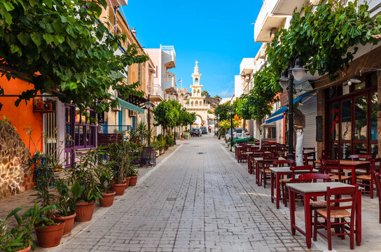 Scenic alley in the traditional seaside village of Paleochora-the lovely summer resort located 80 km south west of Chania city. 