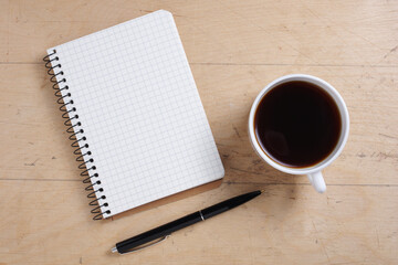 Coffee and notebook