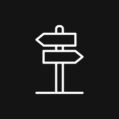 Signage icon. Signboard flat symbol. Illustration isolated on background.