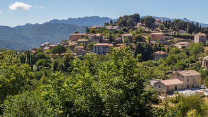 landscape of sartene village in Corsica