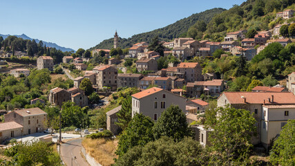 landscape of Sartene village in Corsica