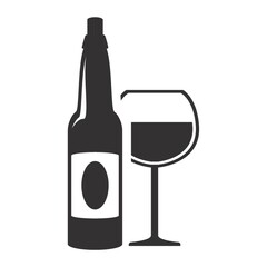 wine bottle with glass