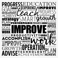 Improve word cloud collage, business concept background