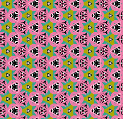 Seamless pattern, with different shades of color, flat minimal colorful