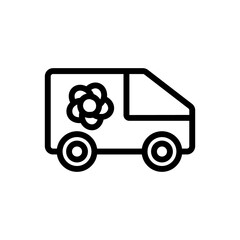 flower shop delivering truck icon vector. flower shop delivering truck sign. isolated contour symbol illustration