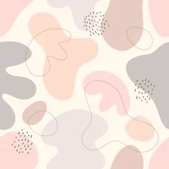 Foto op Plexiglas Organische vormen Mooie vrouwelijke trendy handgetekende organische vormen naadloos herhalend patroon