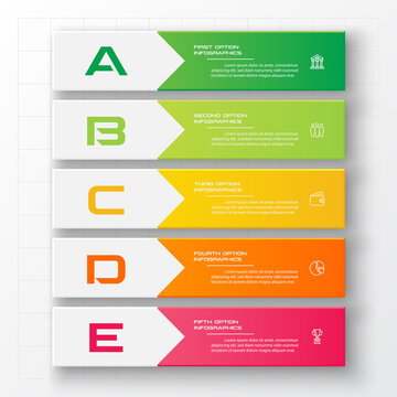 Business infographics template 5 steps rectangle,Vector illustration.