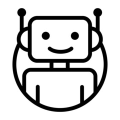 Bot icon. Chatbot icon concept. Cute smiling robot.Robot Icon Vector
