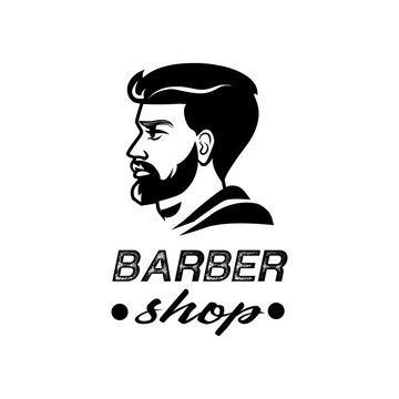 Barber Shop Logo. Black and white isolated vector