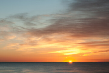 Sunrise in the desert near Douz in Kebili, Tunisia