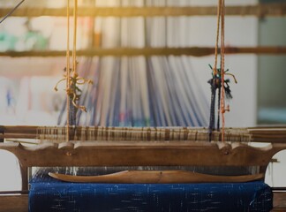 Weaving machine - Household weaving - use for weaving traditional Thai cotton.Weaving loom for...
