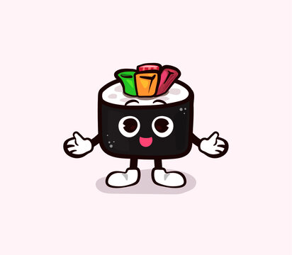 분식 캐릭터 일러스트. 김밥