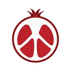 pomegranate fruit cut into half