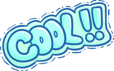 Funny and cute vibrant colors word "Cool!!" for symbol or sticker.