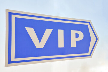 İsolated VIP sign arrow with blue color