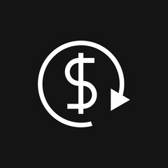 Transfer vector icon. Money symbol isolated on background.